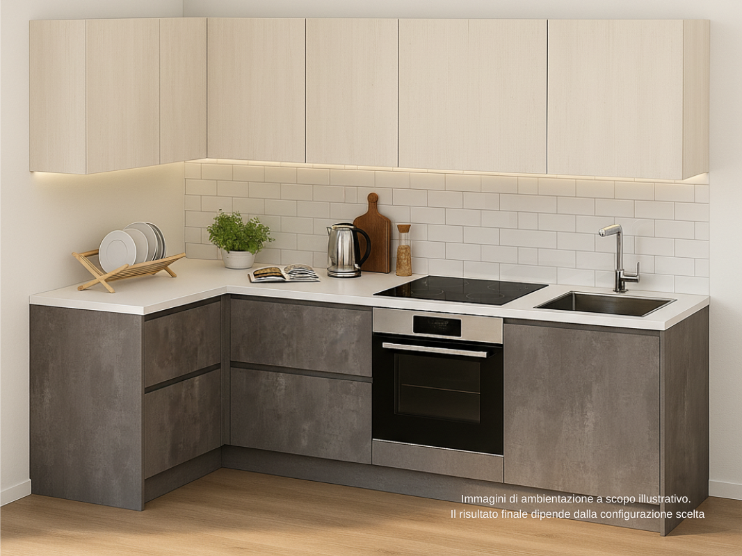 Cucina progettata con il configuratore 3D Rizieri